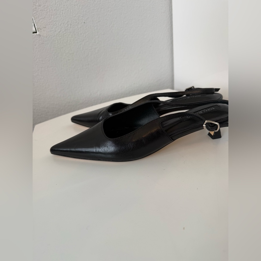 Tony Bianco Crush Slingback Pump in Black Vintage Leather size 71/2 - Picture 8 of 9